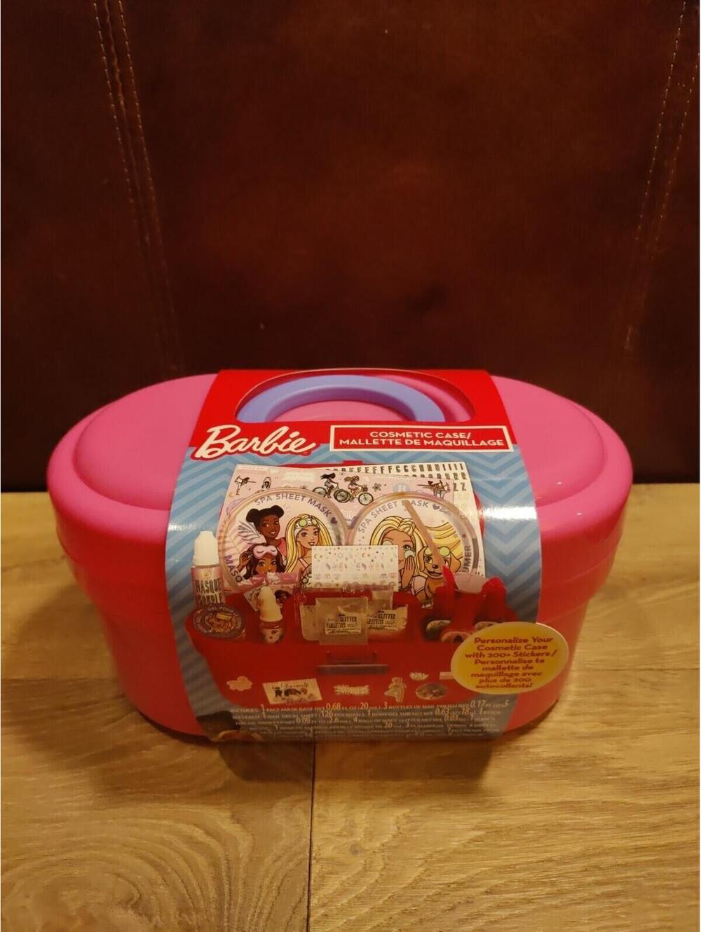 Barbie Cosmetic Case w/ Nail Polish 200+ Stickers Face Mask Body Gel Glitter Oil